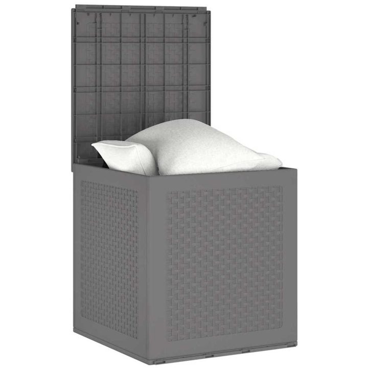Förvaringslåda för trädgård ljusgrå 55x53x57 cm PP vidaXL 55 x 52.5 x 57 cm – bild 3