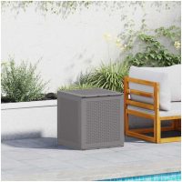 Förvaringslåda för trädgård ljusgrå 55x53x57 cm PP vidaXL