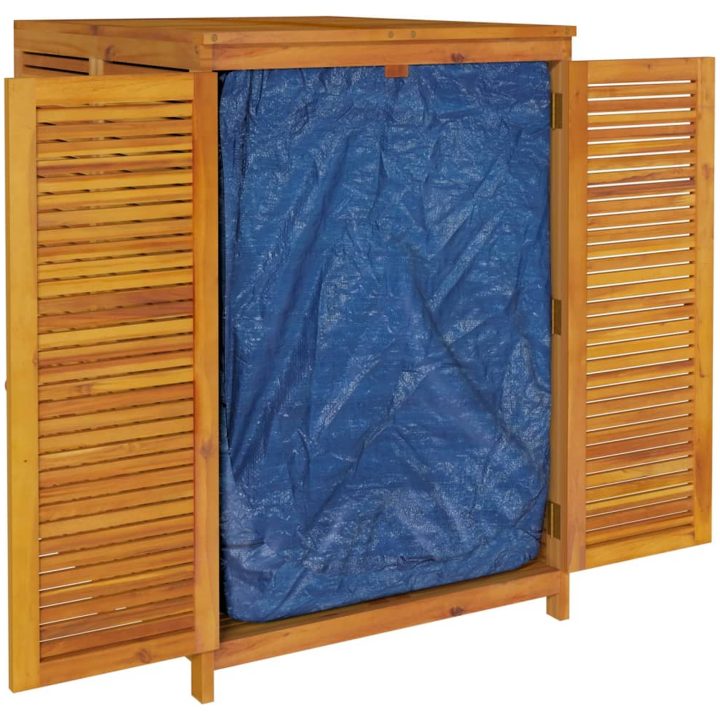 Förvaringslåda för trädgård massivt akaciaträ vidaXL 70 x 87 x 104 cm – bild 3