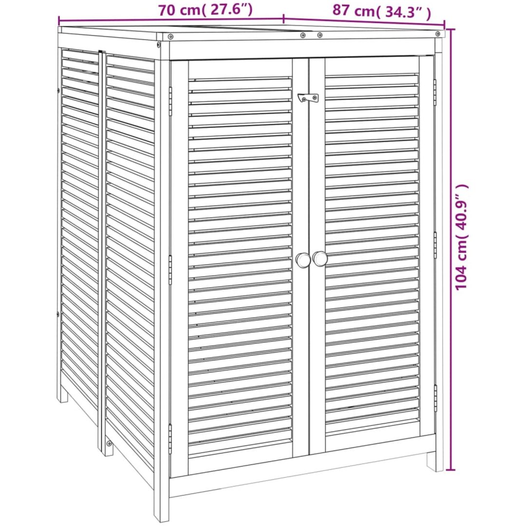 Förvaringslåda för trädgård massivt akaciaträ vidaXL 70 x 87 x 104 cm – bild 9