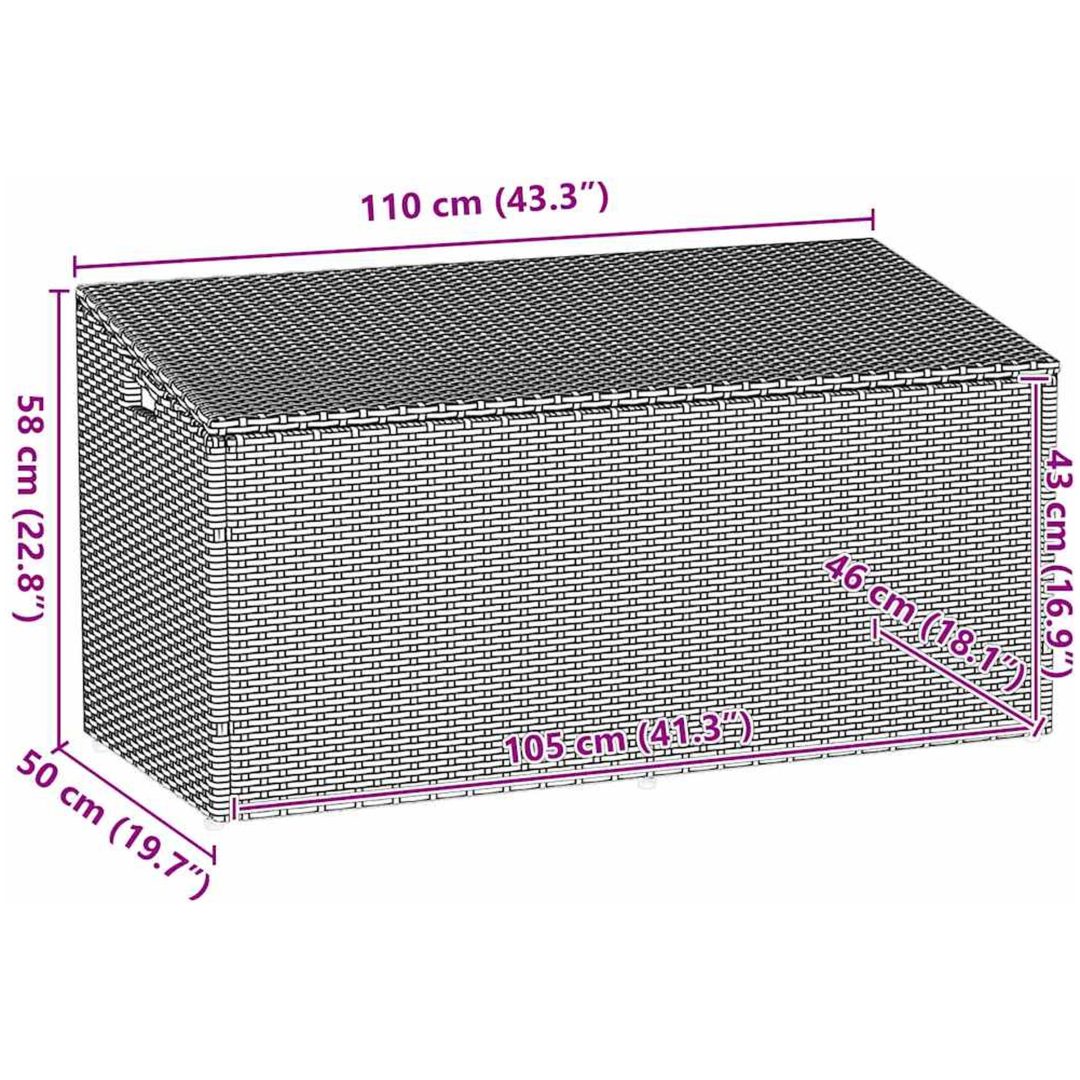 Förvaringslåda för trädgården brun konstrotting vidaXL 110 x 50 x 58 cm – bild 11