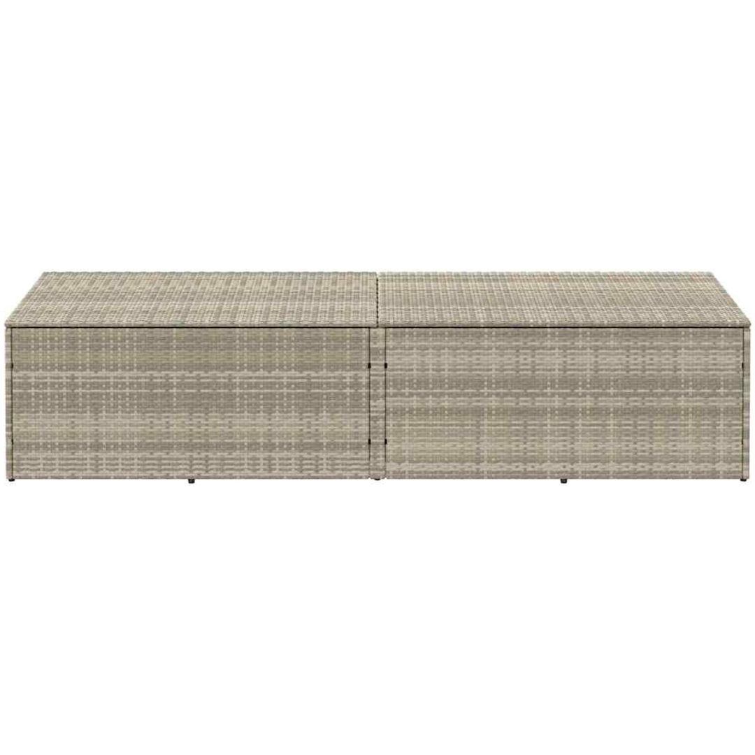 Förvaringslåda för trädgården ljusgrå konstrotting vidaXL 220 x 50 x 58 cm – bild 3