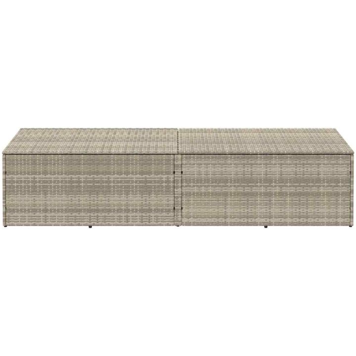 Förvaringslåda för trädgården ljusgrå konstrotting vidaXL 220 x 50 x 58 cm – bild 3