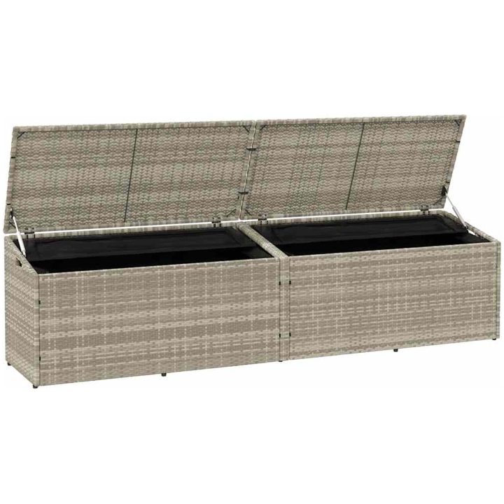 Förvaringslåda för trädgården ljusgrå konstrotting vidaXL 220 x 50 x 58 cm – bild 4