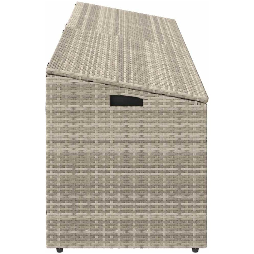 Förvaringslåda för trädgården ljusgrå konstrotting vidaXL 220 x 50 x 58 cm – bild 5
