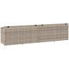 Förvaringslåda för trädgården ljusgrå konstrotting vidaXL 220 x 50 x 58 cm – miniatyr 6
