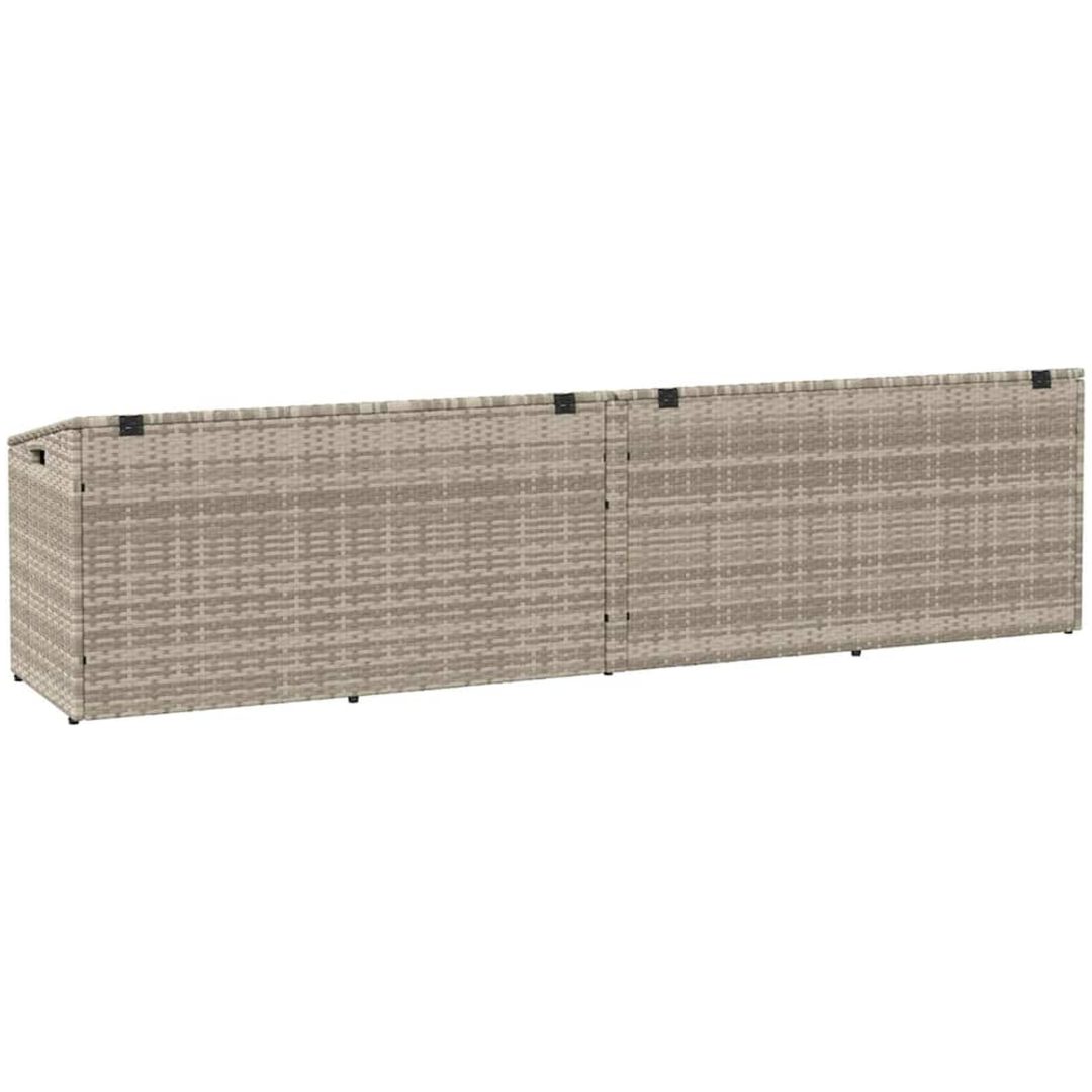 Förvaringslåda för trädgården ljusgrå konstrotting vidaXL 220 x 50 x 58 cm – bild 6