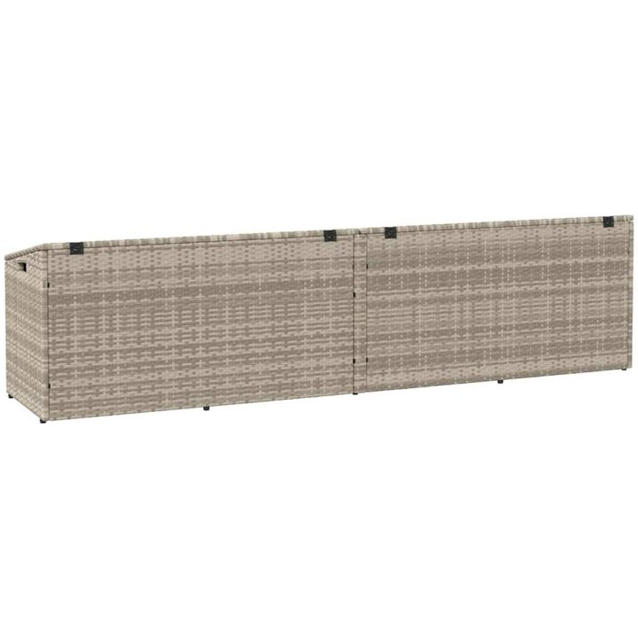 Förvaringslåda för trädgården ljusgrå konstrotting vidaXL 220 x 50 x 58 cm – bild 6