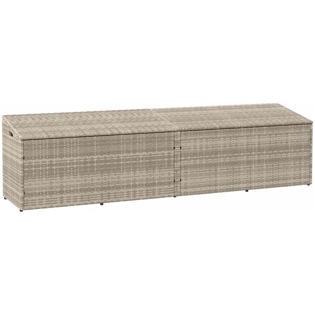 Förvaringslåda för trädgården ljusgrå konstrotting vidaXL 220 x 50 x 58 cm