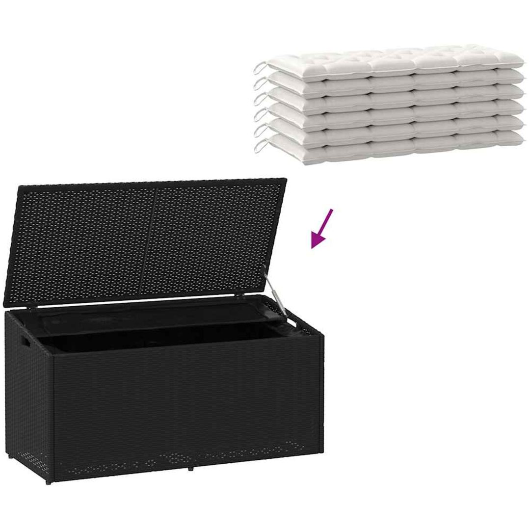 Förvaringslåda för trädgården svart konstrotting vidaXL 110 x 50 x 58 cm – bild 7