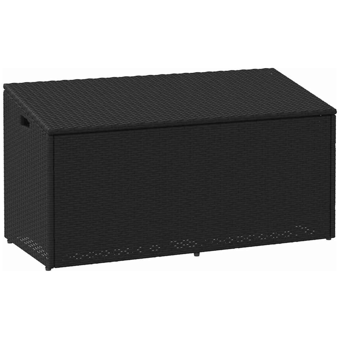 Förvaringslåda för trädgården svart konstrotting vidaXL 110 x 50 x 58 cm