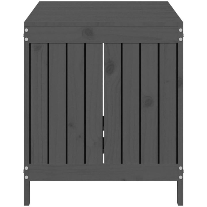 Förvaringslåda grå massiv furu vidaXL 121 x 55 x 64 cm – bild 7