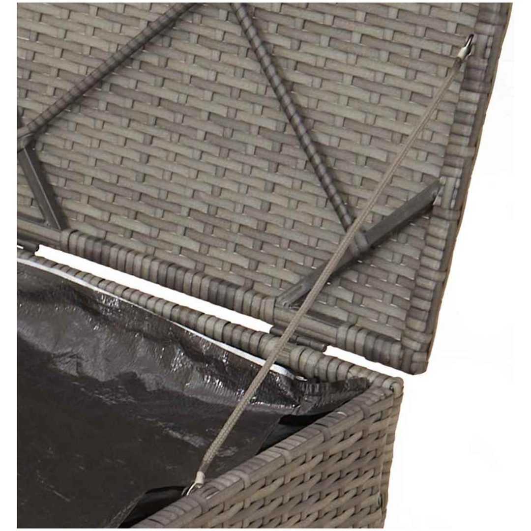 Förvaringslåda Grå och Marinblå Konstrotting och Polyesterkudde vidaXL 50 x 50 x 50 cm – bild 8