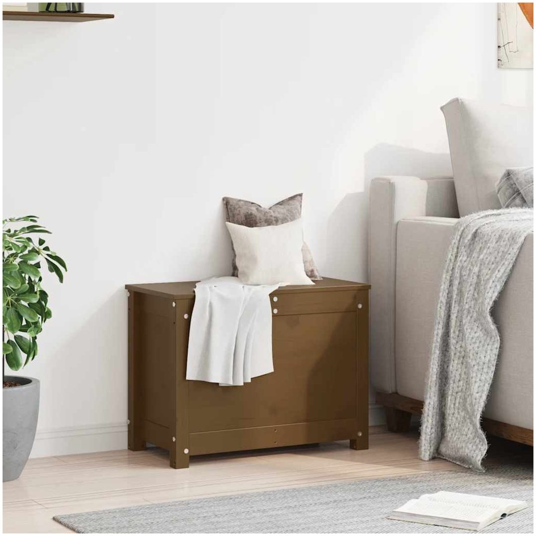 Förvaringslåda honungsbrun massiv furu vidaXL 60 x 32 x 45.5 cm – bild 3