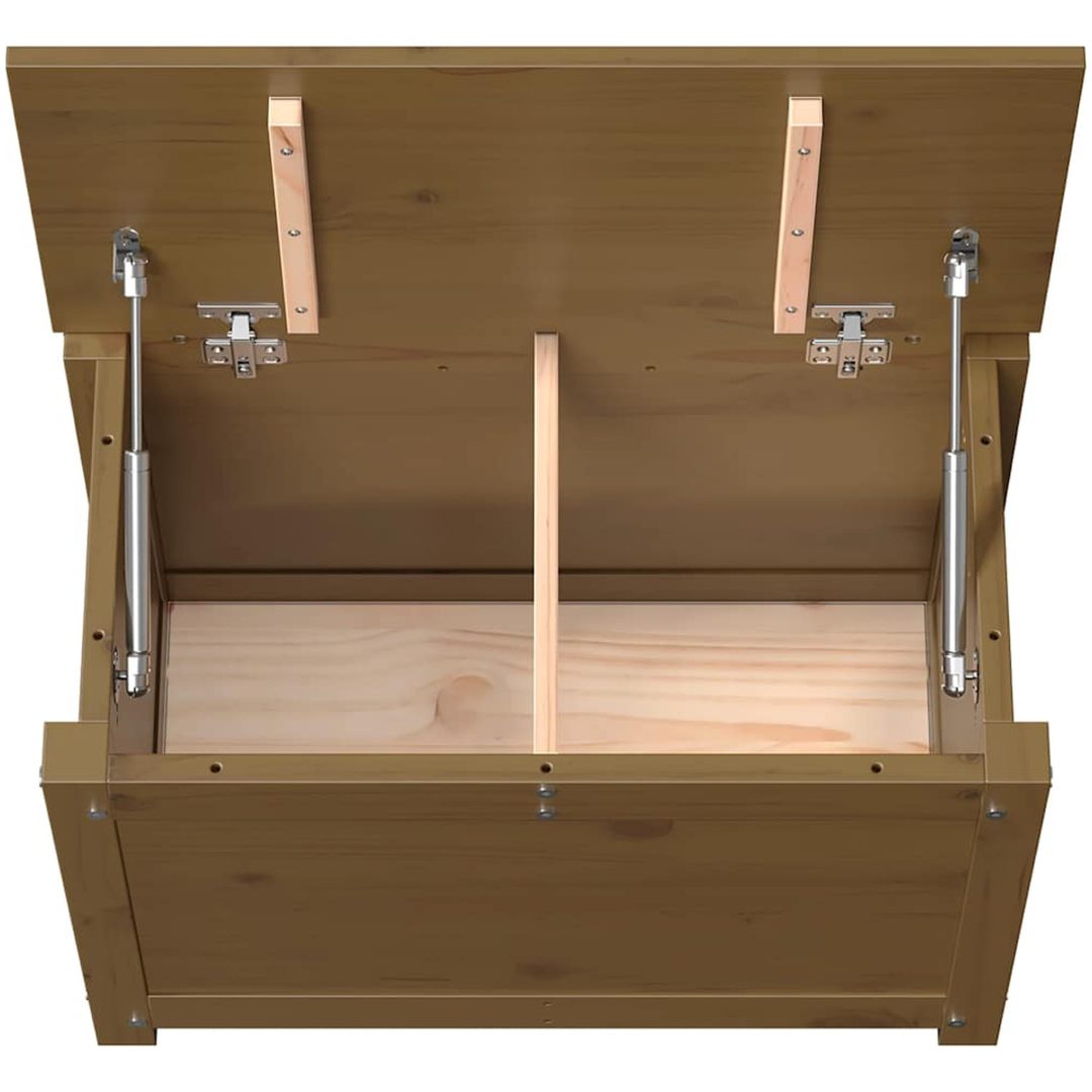Förvaringslåda honungsbrun massiv furu vidaXL 60 x 32 x 45.5 cm – bild 8