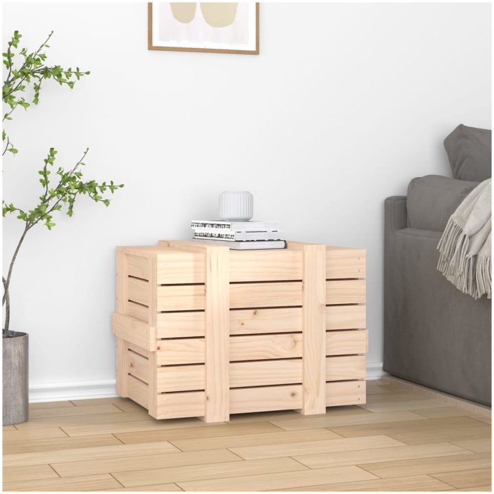 Förvaringslåda massiv furu vidaXL 58 x 40.5 x 42 cm – bild 3