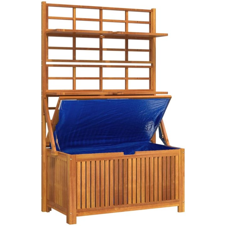 Förvaringslåda med spaljé 99x50x160 cm massivt akaciaträ vidaXL – bild 5