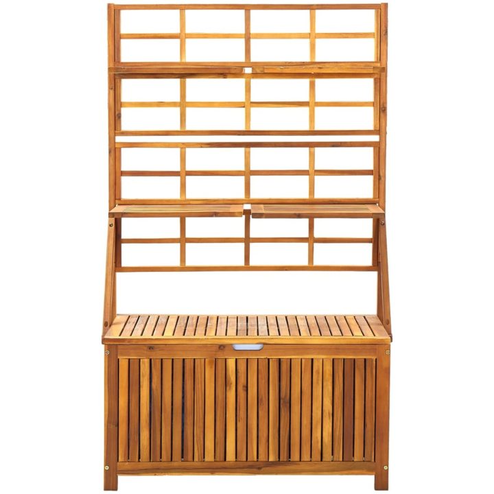 Förvaringslåda med spaljé 99x55x160 cm massivt akaciaträ vidaXL – bild 3