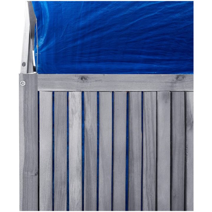 Förvaringslåda med spaljé grå 99x55x160 cm massivt akaciaträ vidaXL – bild 8