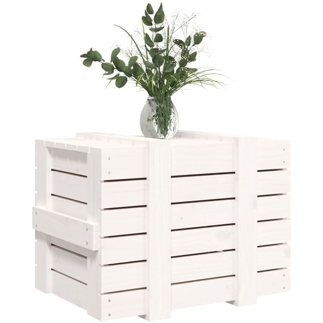 Förvaringslåda vit massiv furu vidaXL 58 x 40.5 x 42 cm – bild 4