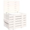 Förvaringslåda vit massiv furu vidaXL 58 x 40.5 x 42 cm – miniatyr 5