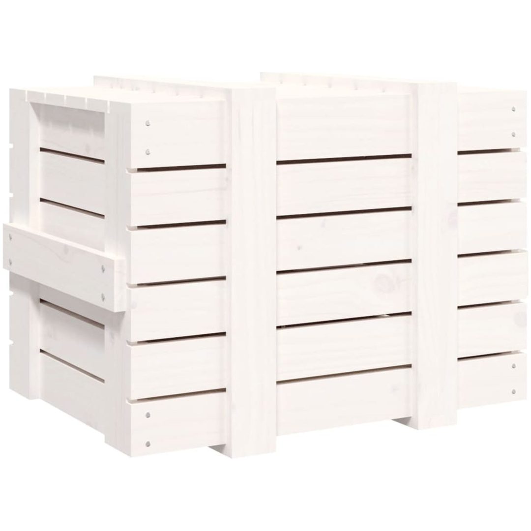 Förvaringslåda vit massiv furu vidaXL 58 x 40.5 x 42 cm – bild 6