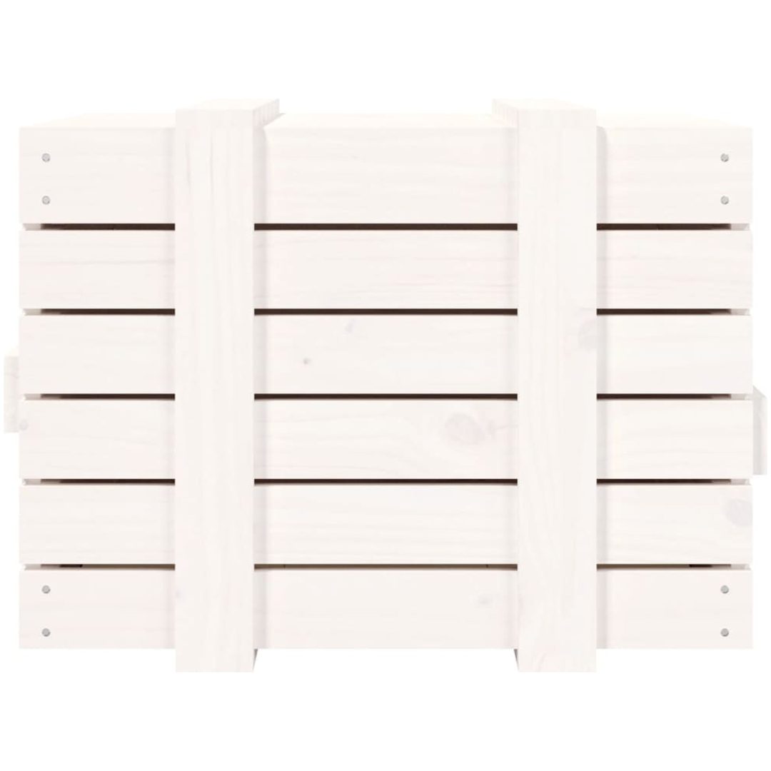 Förvaringslåda vit massiv furu vidaXL 58 x 40.5 x 42 cm – bild 7