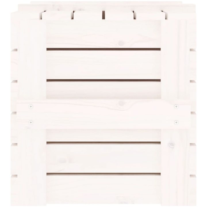 Förvaringslåda vit massiv furu vidaXL 58 x 40.5 x 42 cm – bild 8
