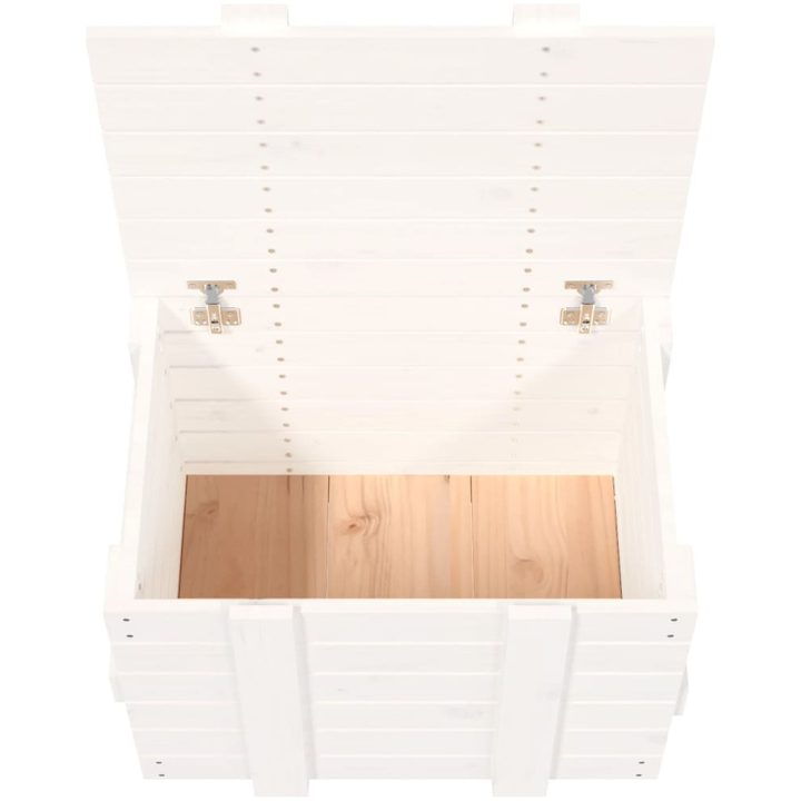 Förvaringslåda vit massiv furu vidaXL 58 x 40.5 x 42 cm – bild 9