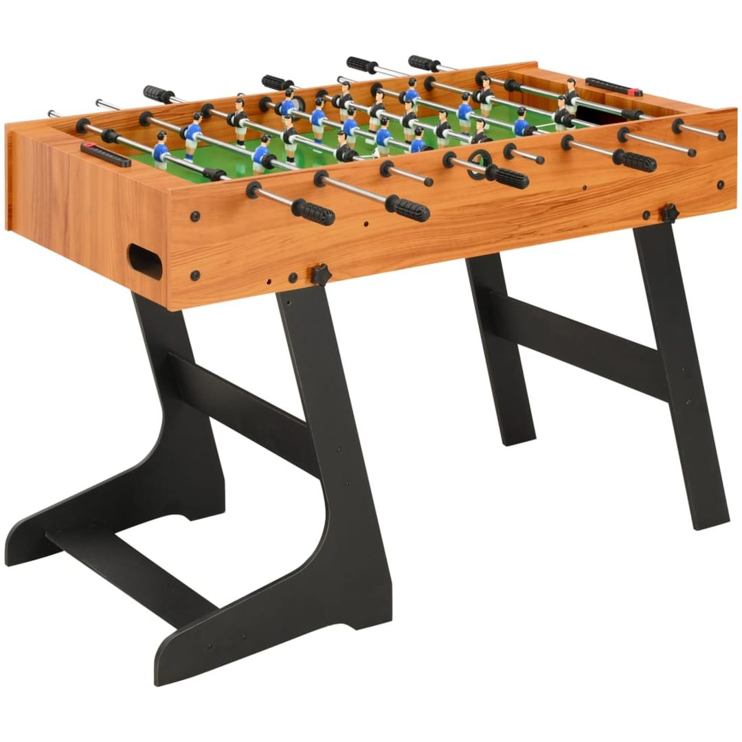 Fotbollsbord hopfällbart 121x61x80 cm ljusbrun vidaXL