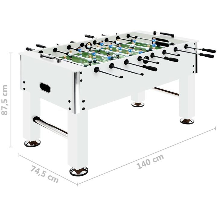 Fotbollsbord stål 60 kg 140x74,5x87,5 cm vit vidaXL – bild 12