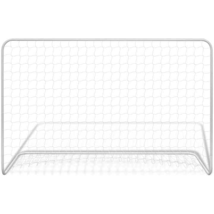 Fotbollsmål 2 st med nät 182x61x122 cm stål vit vidaXL – bild 3
