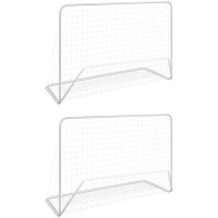 Fotbollsmål 2 st med nät 182x61x122 cm stål vit vidaXL