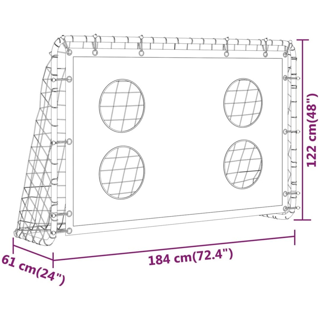 Fotbollsmål för träning stål 184x61x122 cm vidaXL – bild 6