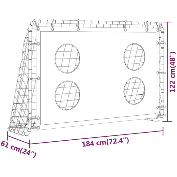 Fotbollsmål för träning stål 184x61x122 cm vidaXL – bild 6