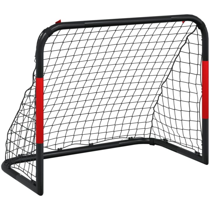 Fotbollsmål med nät röd och svart 90x48x71 cm stål vidaXL – bild 2