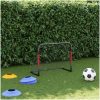 Fotbollsmål med nät röd och svart 90x48x71 cm stål vidaXL – miniatyr 3
