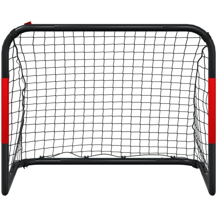 Fotbollsmål med nät röd och svart 90x48x71 cm stål vidaXL – bild 4