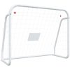 Fotbollsmål med nät vit stål & polyester vidaXL 125 x 96 x 60 cm – miniatyr 2
