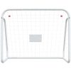 Fotbollsmål med nät vit stål & polyester vidaXL 125 x 96 x 60 cm – miniatyr 3