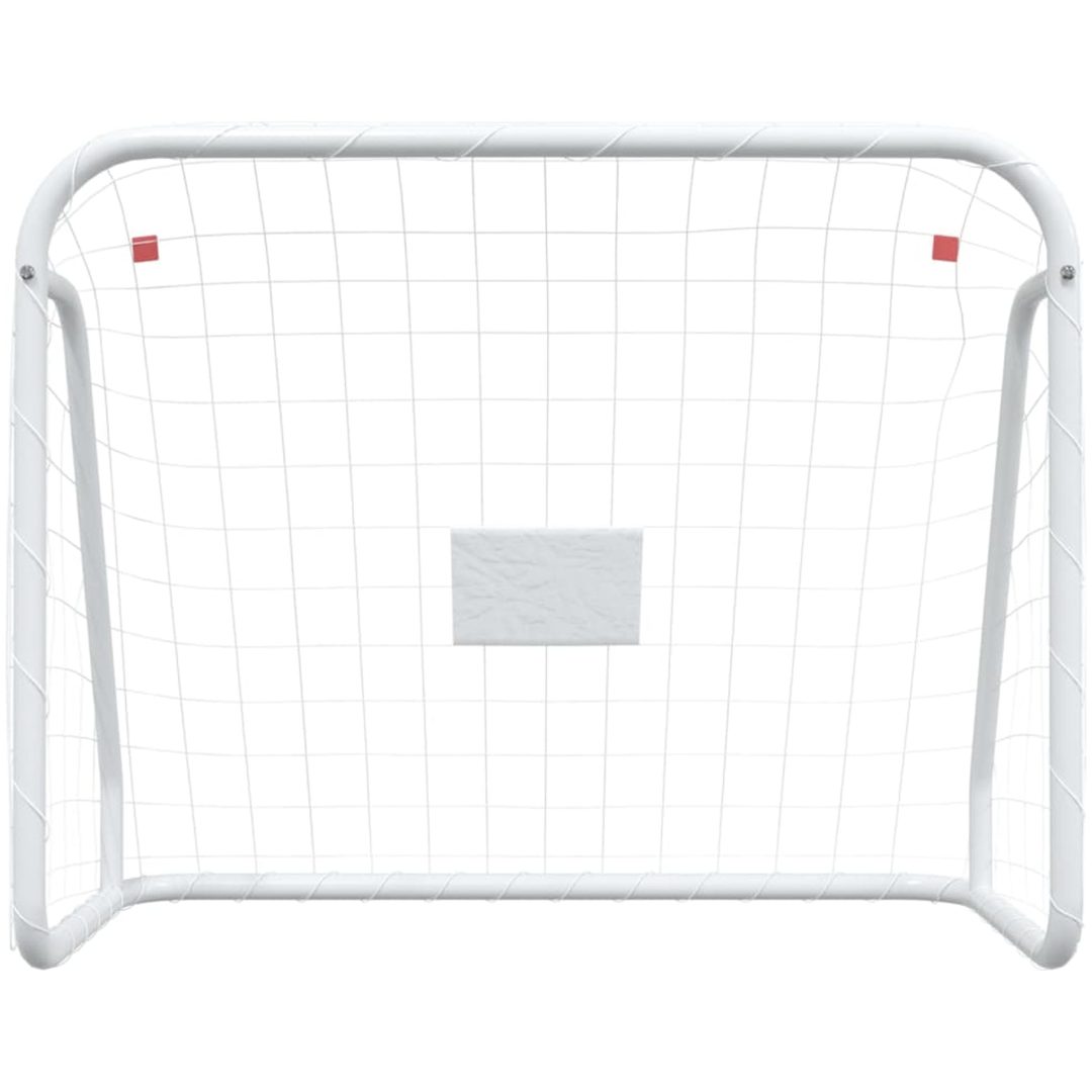 Fotbollsmål med nät vit stål & polyester vidaXL 125 x 96 x 60 cm – bild 3
