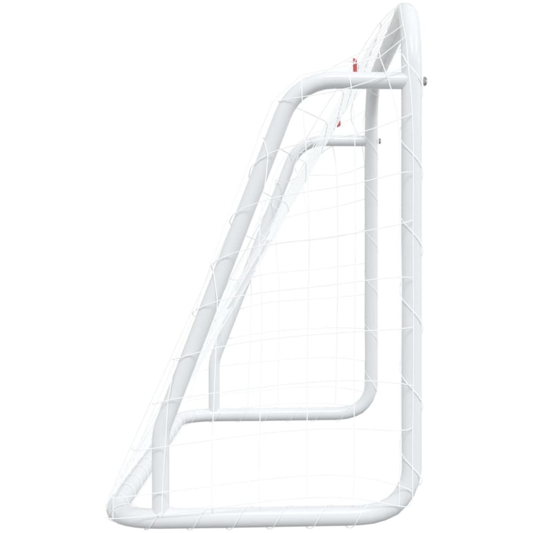 Fotbollsmål med nät vit stål & polyester vidaXL 125 x 96 x 60 cm – bild 4