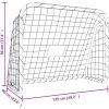 Fotbollsmål med nät vit stål & polyester vidaXL 125 x 96 x 60 cm – miniatyr 7