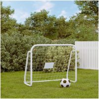 Fotbollsmål med nät vit stål & polyester vidaXL
