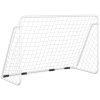 Fotbollsmål med nät vit stål vidaXL 180 x 90 x 120 cm – miniatyr 2