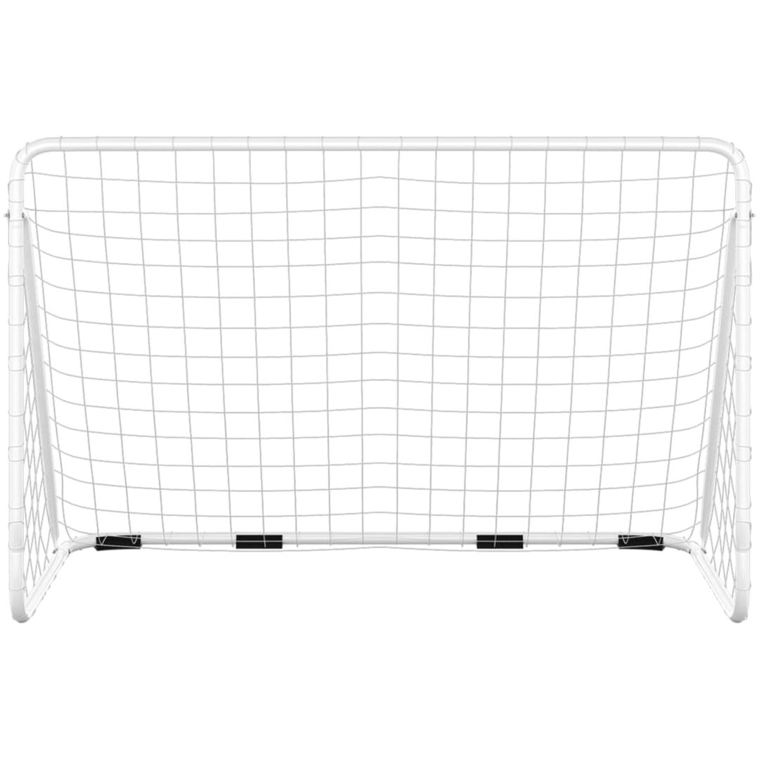 Fotbollsmål med nät vit stål vidaXL 180 x 90 x 120 cm – bild 3