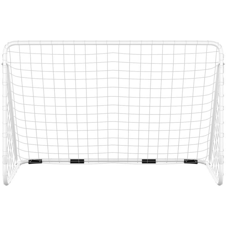 Fotbollsmål med nät vit stål vidaXL 180 x 90 x 120 cm – bild 3