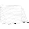 Fotbollsmål med nät vit stål vidaXL 180 x 90 x 120 cm – miniatyr 5