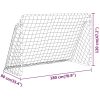 Fotbollsmål med nät vit stål vidaXL 180 x 90 x 120 cm – miniatyr 6