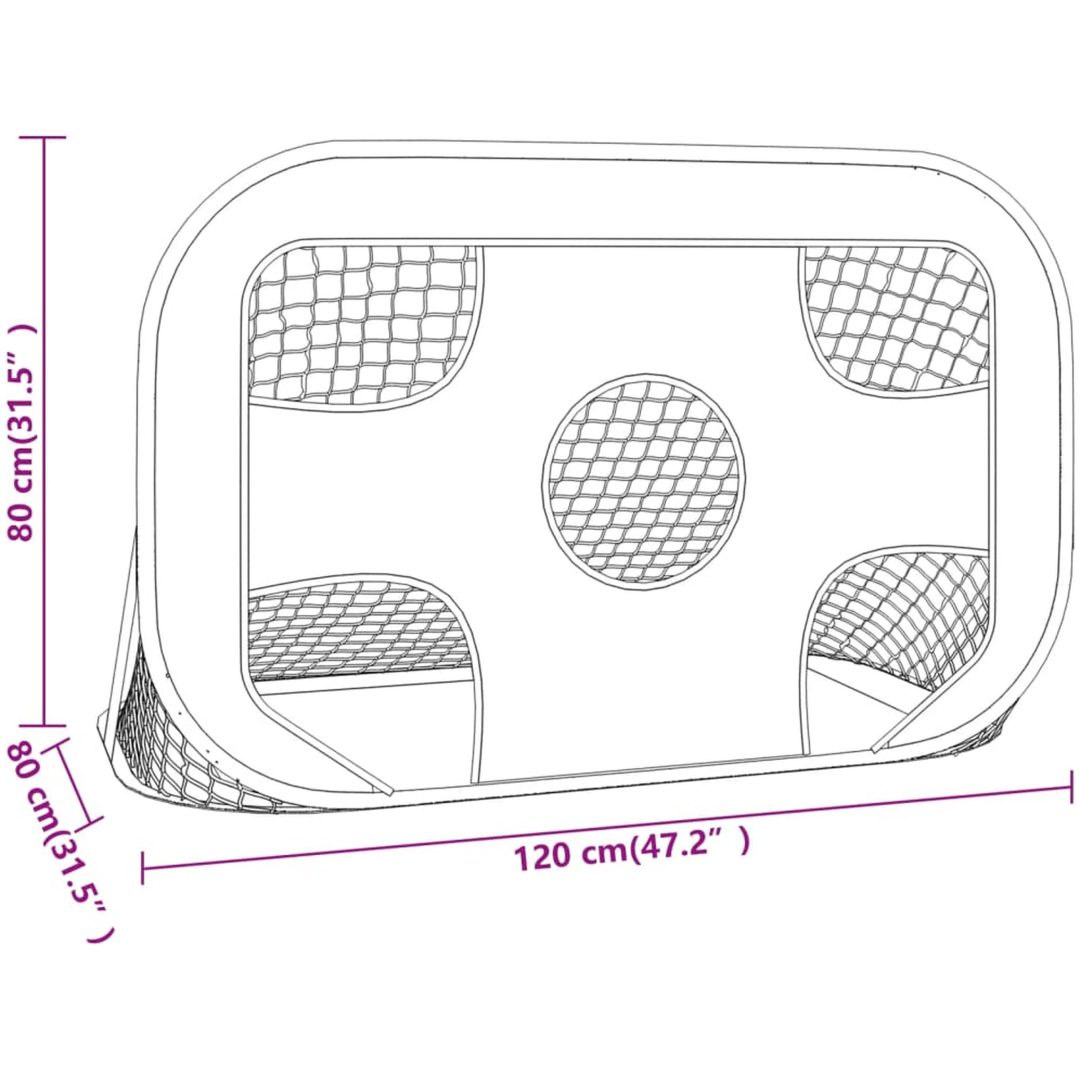 Fotbollsmål med skottduk 120x80x80 cm polyester vidaXL – bild 8